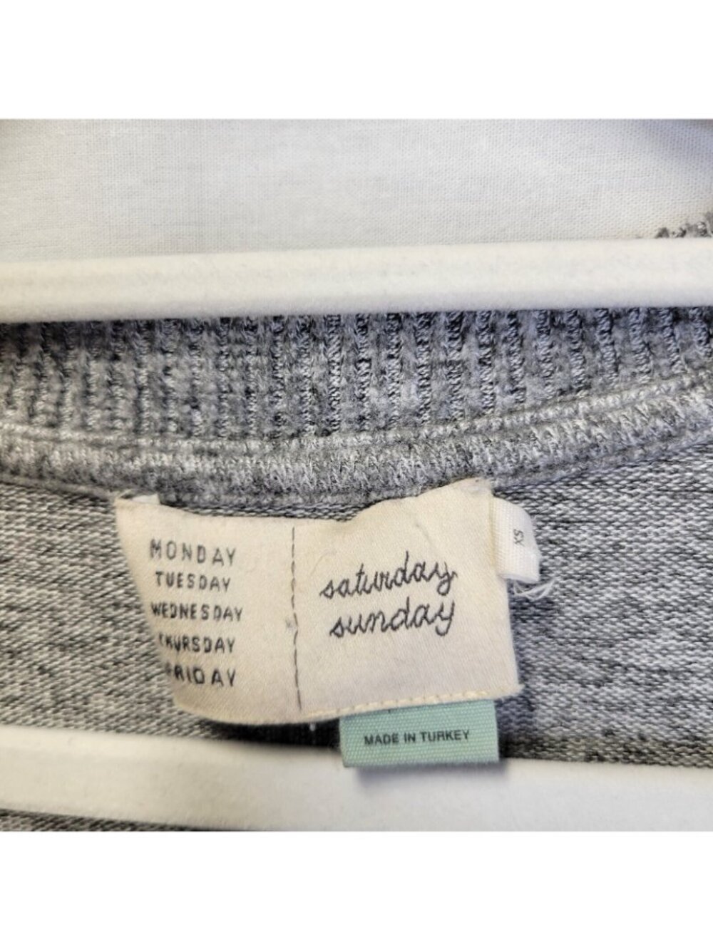 Anthropologie Saturday Sunday Women's XS Pullover Sweater Tunic Oversized Gray - Picture 5 of 6